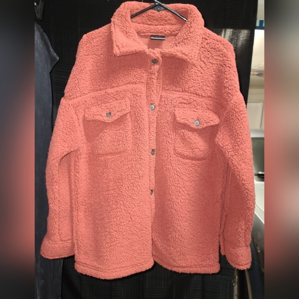EUC 32 Degrees Coral Teddy Jacket